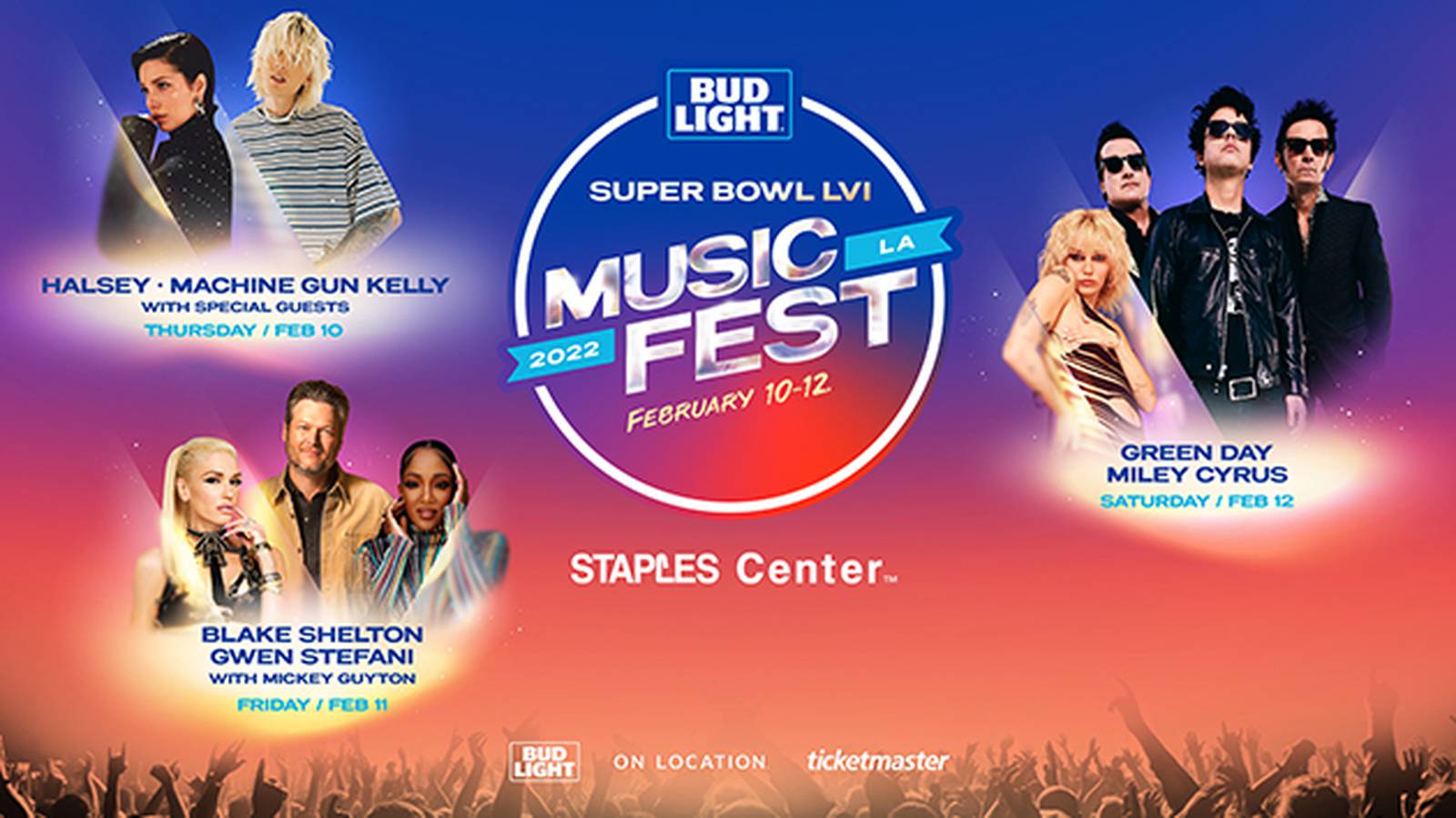 Bud Light Super Bowl Music Fest taps Halsey, Miley Cyrus, Gwen Stefani