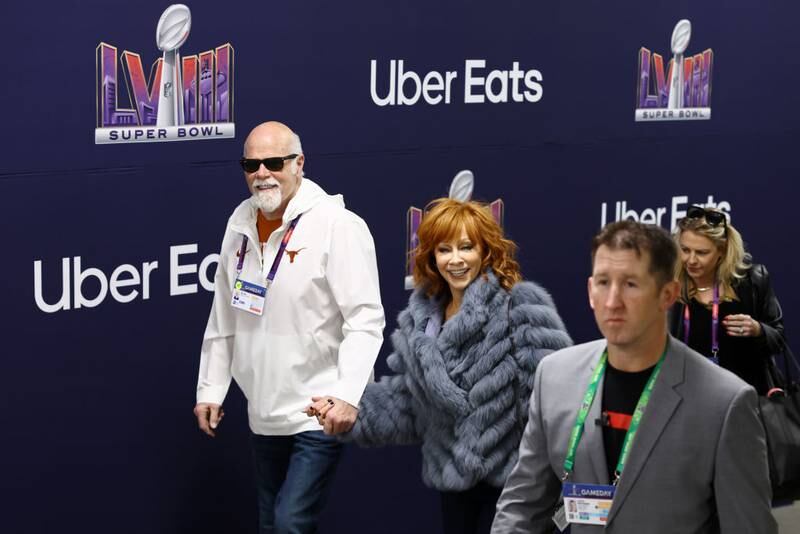 LAS VEGAS, NEVADA - FEBRUARY 11: American singer Reba McEntire arrives before Super Bowl LVIII at Allegiant Stadium on February 11, 2024 in Las Vegas, Nevada. (Photo by Tim Nwachukwu/Getty Images)