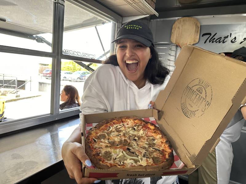 We're celebrating National Pizza Party Day! Check out photos of Syke and Ally Ali making pizza with Vincent's Wood Fired Pizza.