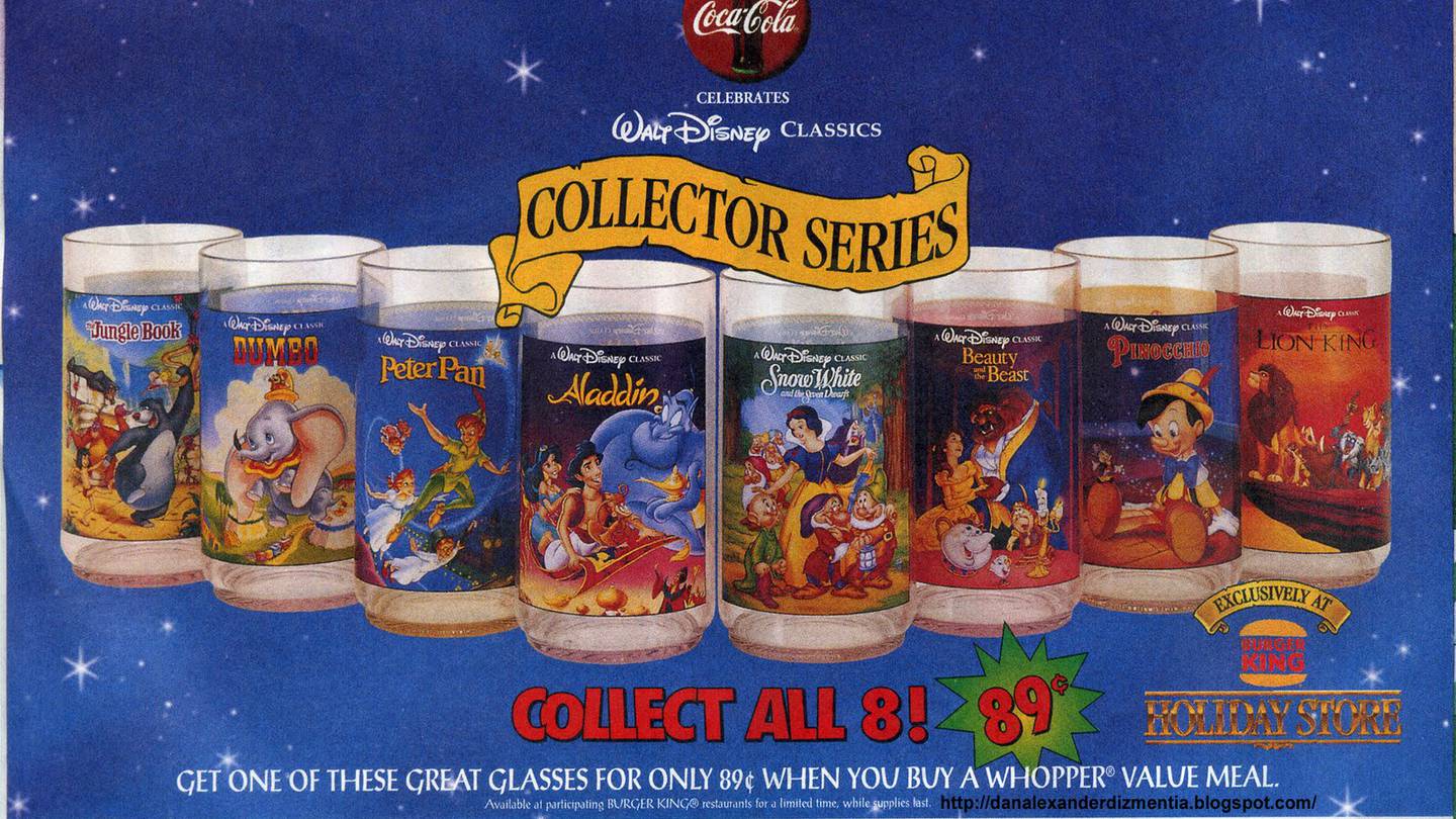Did Anyone Out There Collect The Entire Disney Burger King Cup Collection? – 106.1 BLI