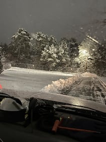 Esmeralda sent us these photos of plowing the snow in Bellport