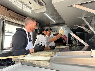 We're celebrating National Pizza Party Day! Check out photos of Syke and Ally Ali making pizza with Vincent's Wood Fired Pizza.