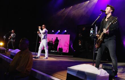 July 20, 2013: Nick Jonas, Joe Jonas and Kevin Jonas of the Jonas Brothers perform at Nikon at Jones Beach Theater in Wantagh, New York.