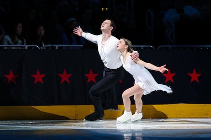 Ice skaters performing