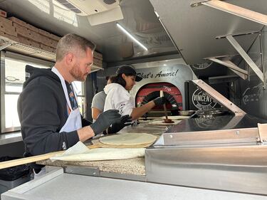We're celebrating National Pizza Party Day! Check out photos of Syke and Ally Ali making pizza with Vincent's Wood Fired Pizza.