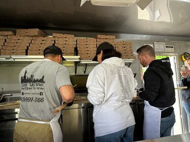 We're celebrating National Pizza Party Day! Check out photos of Syke and Ally Ali making pizza with Vincent's Wood Fired Pizza.