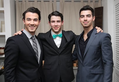 January 24, 2012: The Jonas Brothers Kevin Jonas, Nick Jonas and Joe Jonas backstage after Nick Jonas' debut in "How To Succeed In Business Without Really Trying" on Broadway at The Hirshfeld Theatre in New York City.