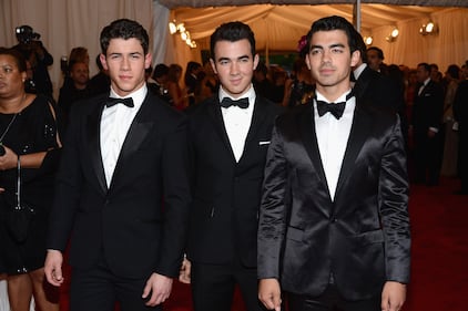 May 7, 2012: Nick Jonas, Kevin Jonas and Joe Jonas of The Jonas Brothers attend the "Schiaparelli And Prada: Impossible Conversations" Costume Institute Gala at the Metropolitan Museum of Art in New York City.