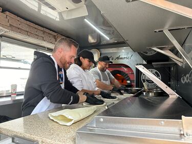 We're celebrating National Pizza Party Day! Check out photos of Syke and Ally Ali making pizza with Vincent's Wood Fired Pizza.